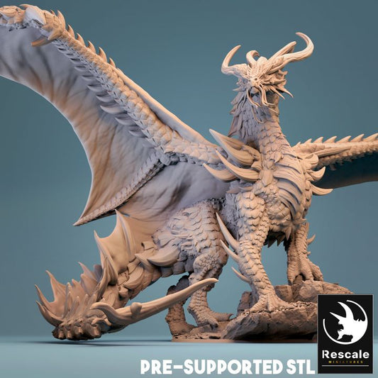 Gold Dragon - Majestic (100mm Base)