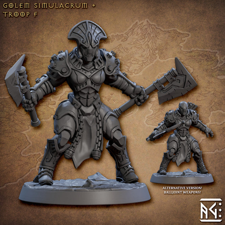Golem Simulacrum Constructs Warrior | Medium | Artisan Guild | D&D DnD Pathfinder Miniature