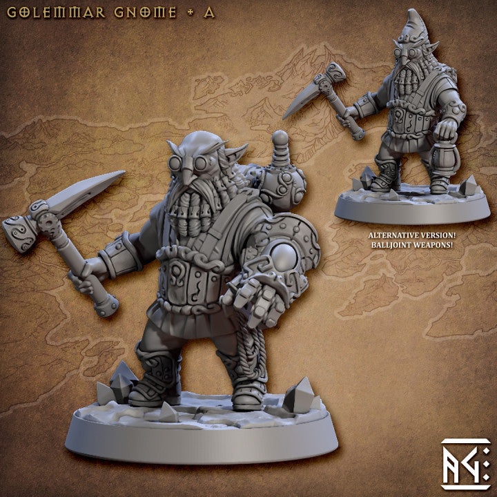 Gnome Fighter Magic Crafting | Medium | Artisan Guild | D&D DnD Pathfinder Miniature