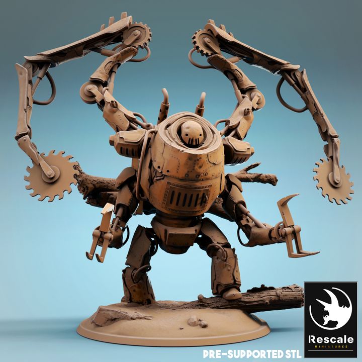 Mechanical Golem Construct | Gargantuan | Rescale Miniatures | D&D DnD Pathfinder Miniature