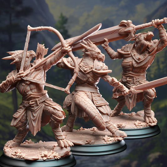 Kobold Warrior Reptilian Fighter Miniatures | Medium | DM Stash | D&D DnD Pathfinder Miniature