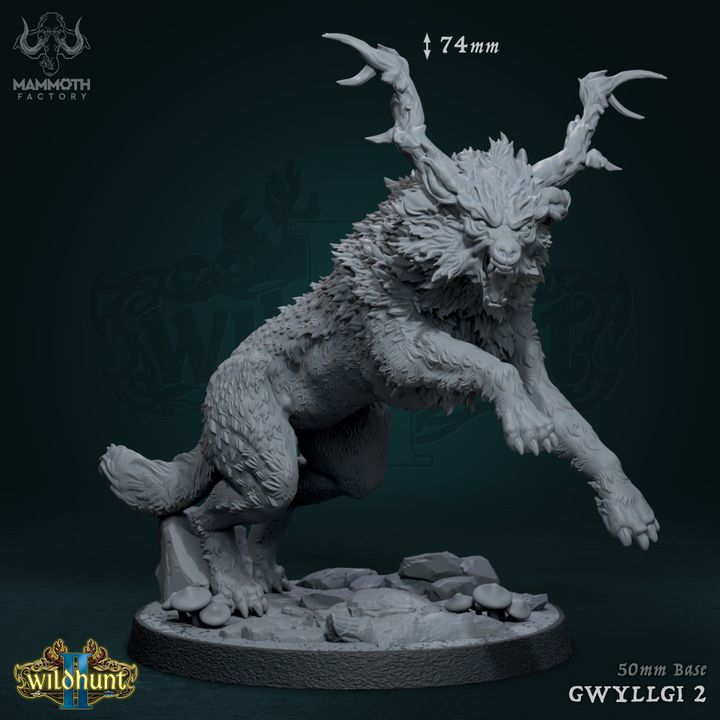 Gwyllgi Wolf Monstrosities Beasts | Large | Mammoth Factory | D&D DnD Pathfinder Miniature