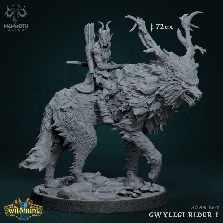 Elf Gwyllgi Rider Wolves Collection | Large | Mammoth Factory | D&D DnD Pathfinder Miniature