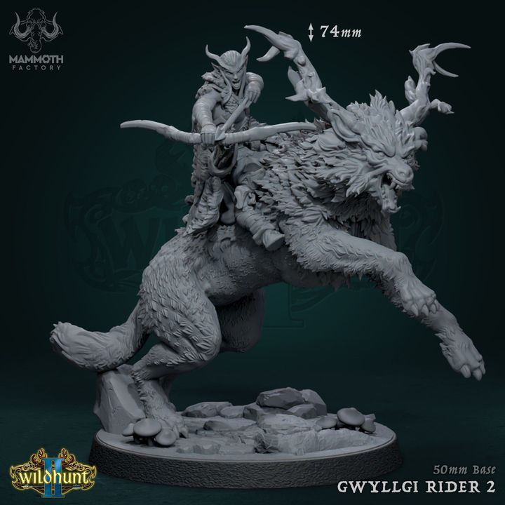 Elf Gwyllgi Rider Wolves Collection | Large | Mammoth Factory | D&D DnD Pathfinder Miniature