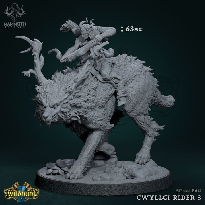 Elf Gwyllgi Rider Wolves Collection | Large | Mammoth Factory | D&D DnD Pathfinder Miniature