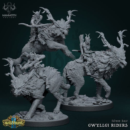 Elf Gwyllgi Rider Wolves Collection | Large | Mammoth Factory | D&D DnD Pathfinder Miniature