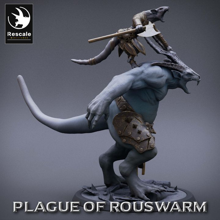 Ratlord Warrior Beast Rider Monstrosities | Large | Rescale Miniatures | D&D DnD Pathfinder Miniature