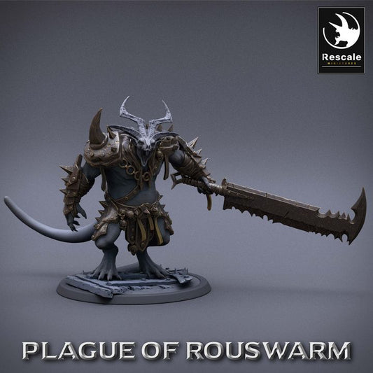 Ratfolk Heavy Warrior Sword Guard | Large | Rescale Miniatures | D&D DnD Pathfinder Miniature