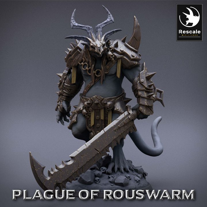 Ratfolk Warlord Leader Miniature | Large | Rescale Miniatures | D&D DnD Pathfinder Miniature