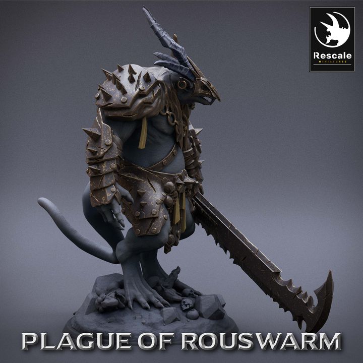 Ratfolk Warlord Leader Miniature | Large | Rescale Miniatures | D&D DnD Pathfinder Miniature