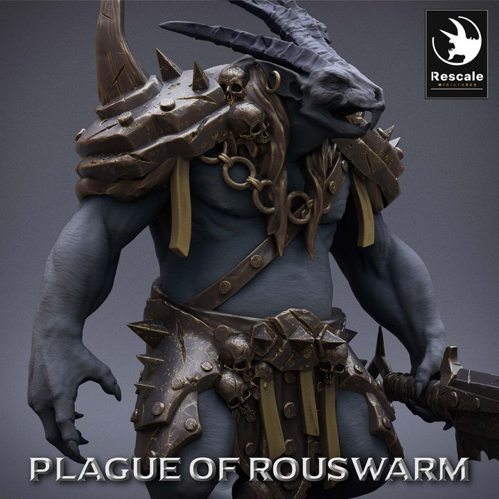 Wererat Skaven Warlord Miniature | Large | Rescale Miniatures | D&D DnD Pathfinder Miniature