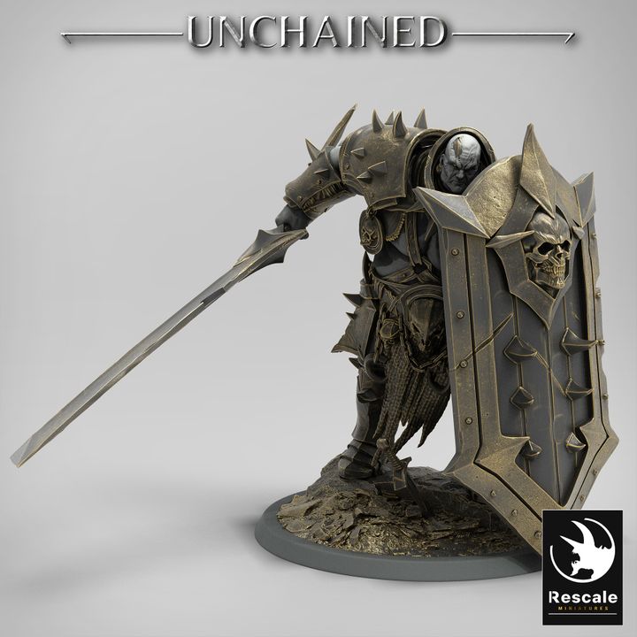 Heavy Armored Warrior Fighter Axe | Large | Rescale Miniatures | D&D DnD Pathfinder Miniature