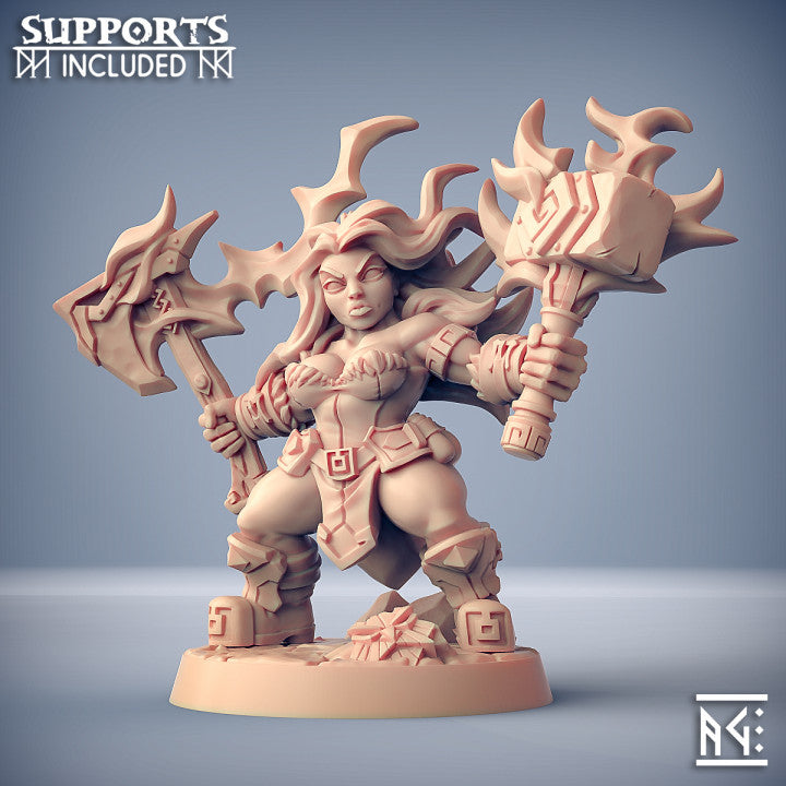 Dwarf Warrior Oathbreaker Storm | Medium | Artisan Guild | D&D DnD Pathfinder Miniature