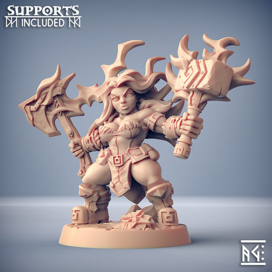 Dwarf Warrior Oathbreaker Storm | Medium | Artisan Guild | D&D DnD Pathfinder Miniature