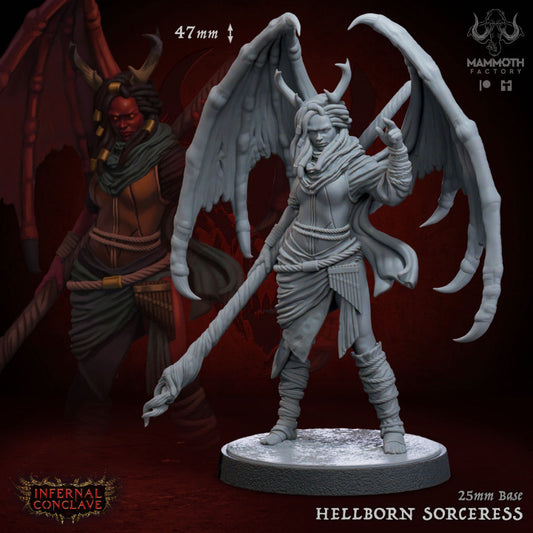 Hellborn Sorceress - Casting (25mm Base)