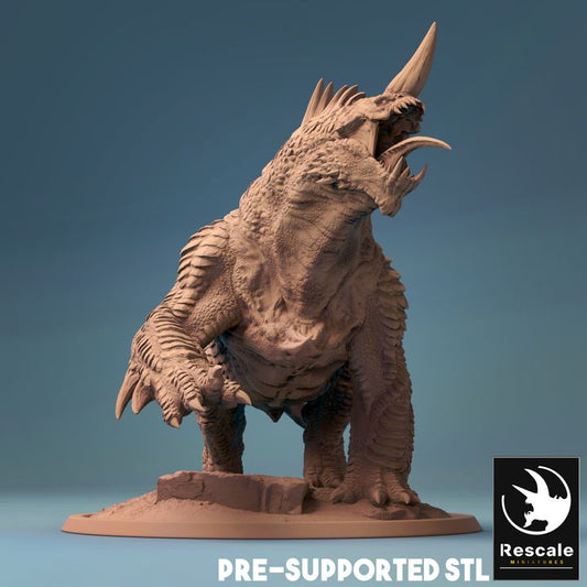 Stygian Guard Hound - Roaring (50mm Base)