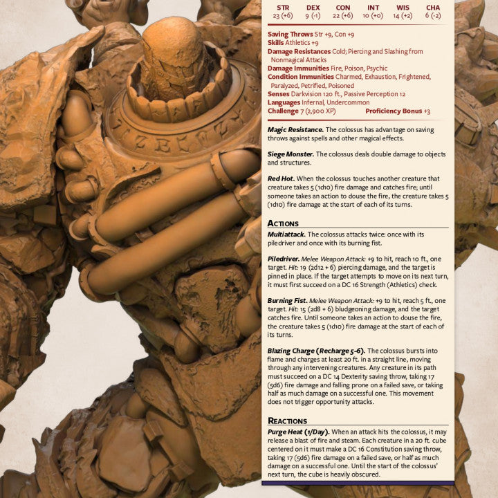 Hellforge Colossus - Ready (75mm Base)