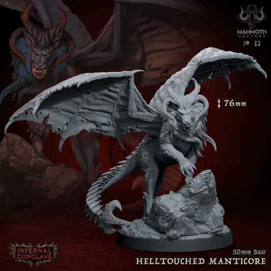 Helltouched Manticore - Roaring (50mm Base)