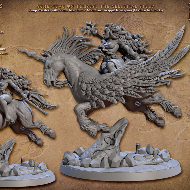 Heroic Celestial Steed Rider Paladin | Large | Artisan Guild | D&D DnD Pathfinder Miniature