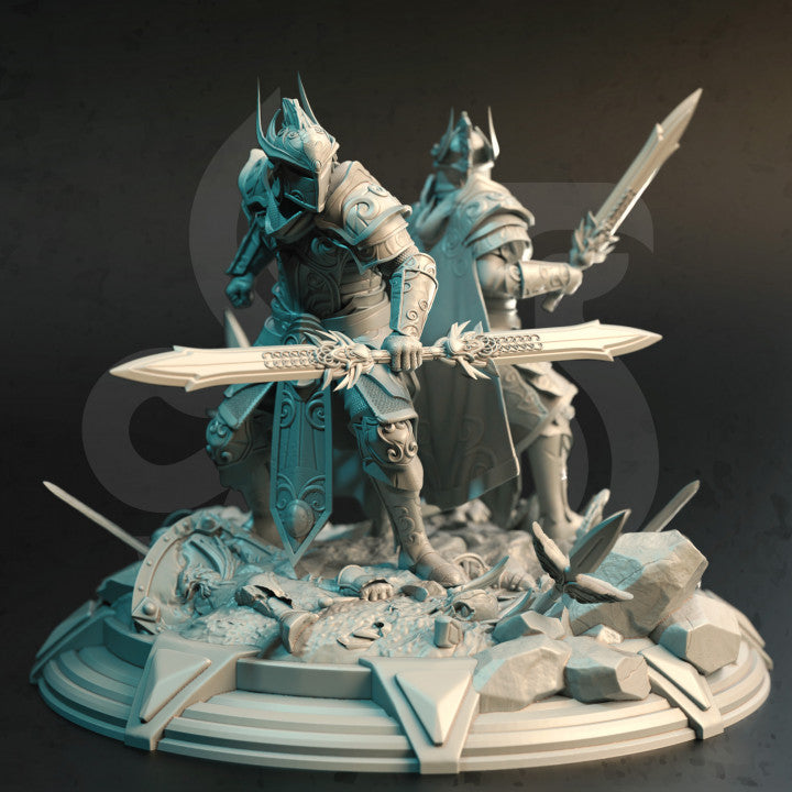 High Elf Warrior Dual Sword Fighter | Medium | DM Stash | D&D DnD Pathfinder Miniature