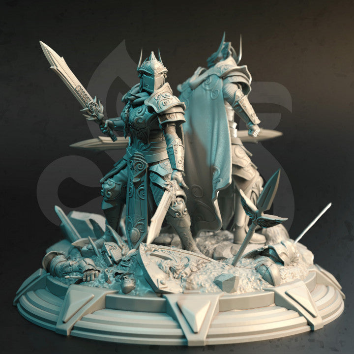High Elf Warrior Dual Sword Fighter | Medium | DM Stash | D&D DnD Pathfinder Miniature