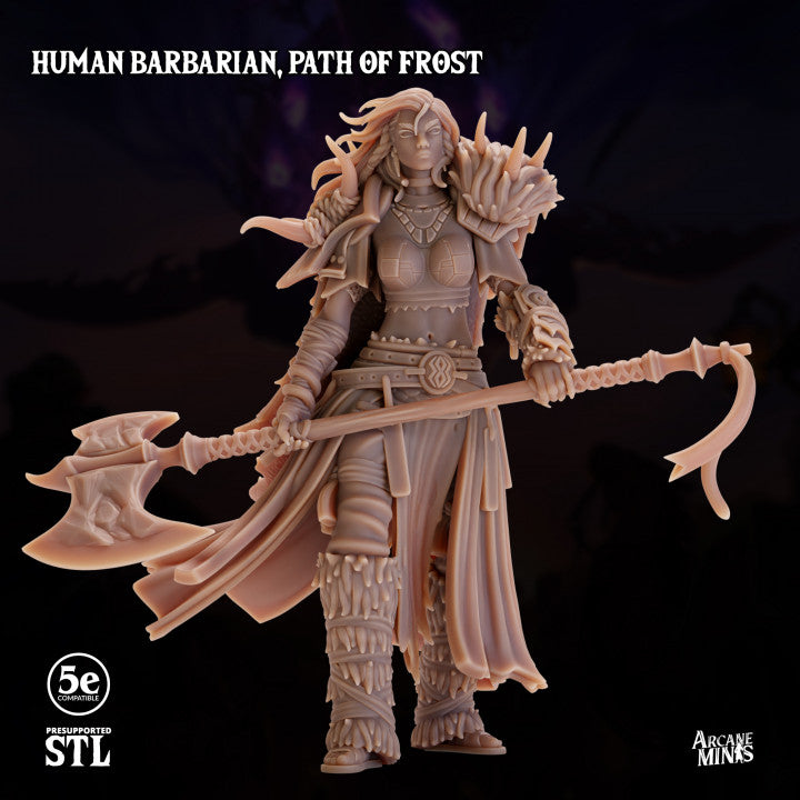 Human Barbarian Frost Path Warrior | Medium | Sordane Publishing | D&D DnD Pathfinder Miniature