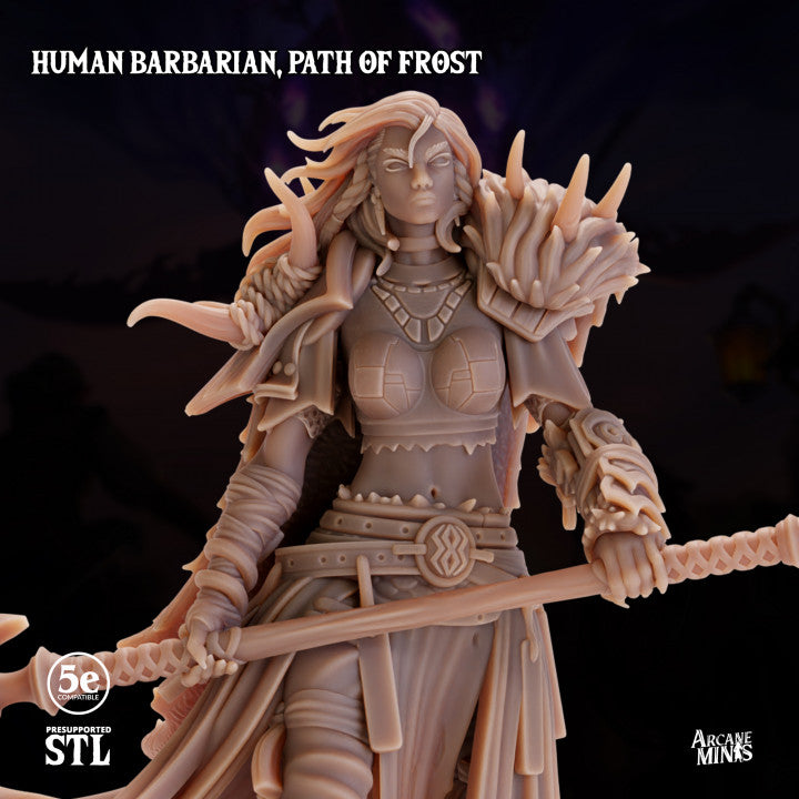 Human Barbarian Frost Path Warrior | Medium | Sordane Publishing | D&D DnD Pathfinder Miniature