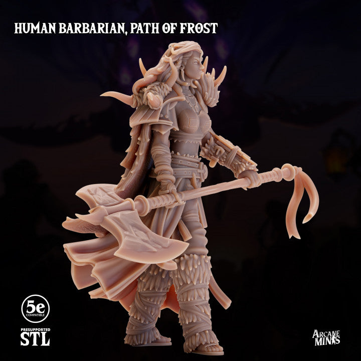 Human Barbarian Frost Path Warrior | Medium | Sordane Publishing | D&D DnD Pathfinder Miniature