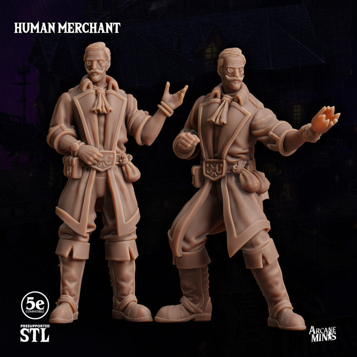 Human Negotiator Merchant Miniature | Medium | Sordane Publishing | D&D DnD Pathfinder Miniature