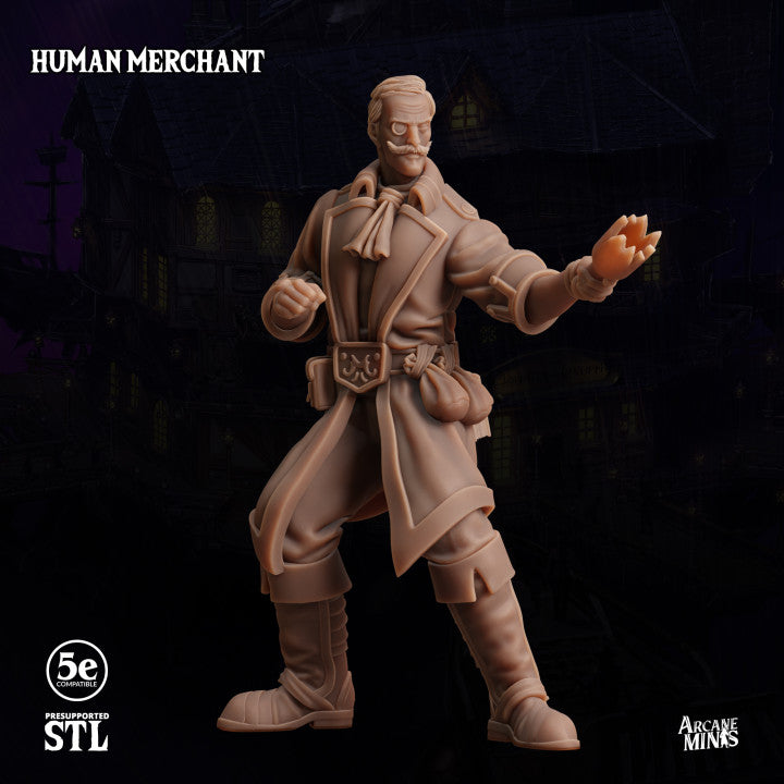 Human Negotiator Merchant Miniature | Medium | Sordane Publishing | D&D DnD Pathfinder Miniature