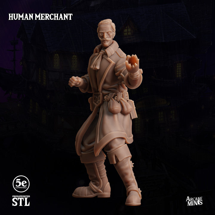 Human Negotiator Merchant Miniature | Medium | Sordane Publishing | D&D DnD Pathfinder Miniature