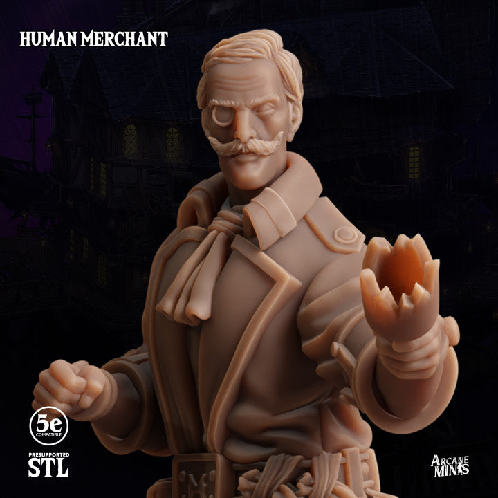 Human Negotiator Merchant Miniature | Medium | Sordane Publishing | D&D DnD Pathfinder Miniature
