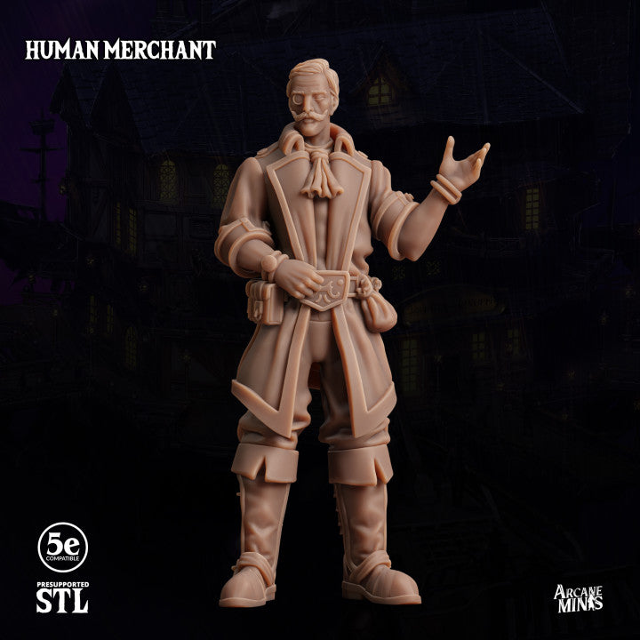Human Negotiator Merchant Miniature | Medium | Sordane Publishing | D&D DnD Pathfinder Miniature