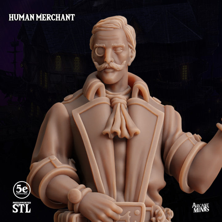 Human Negotiator Merchant Miniature | Medium | Sordane Publishing | D&D DnD Pathfinder Miniature
