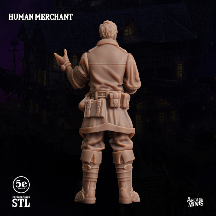 Human Negotiator Merchant Miniature | Medium | Sordane Publishing | D&D DnD Pathfinder Miniature