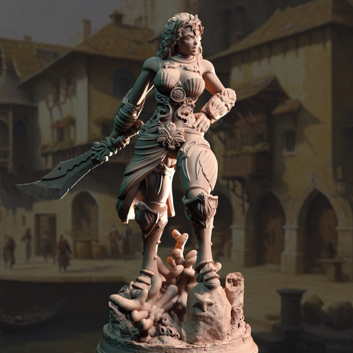 Triton Fighter Maritime Warrior | Medium | DM Stash | D&D DnD Pathfinder Miniature