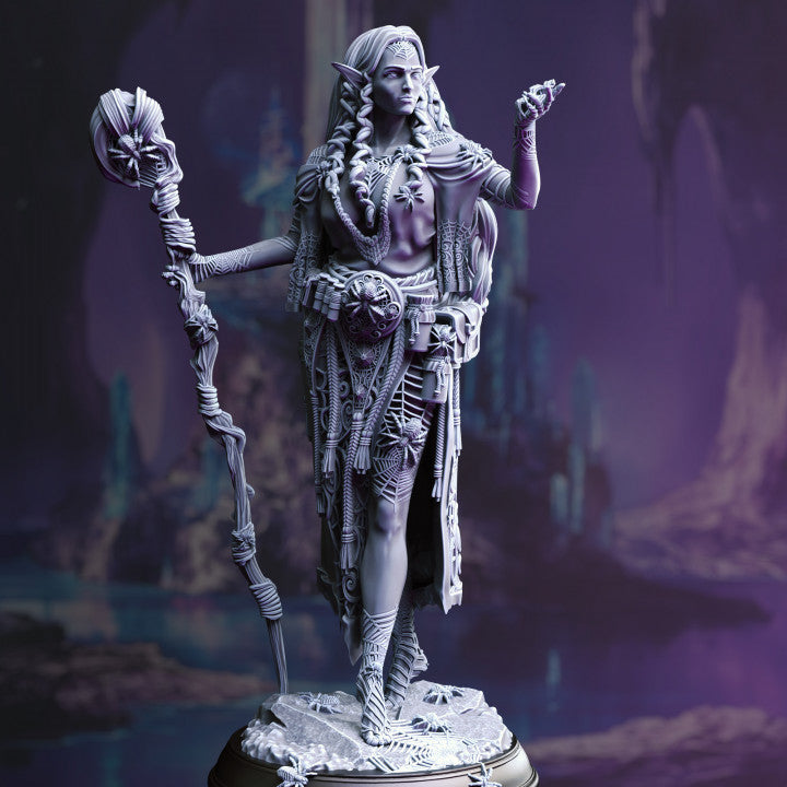 Drow Arachnomancer Sorcerer Miniature | Medium | DM Stash | D&D DnD Pathfinder Miniature