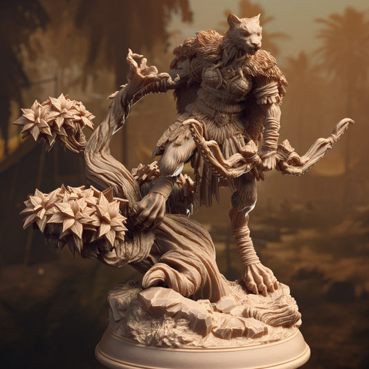 Tabaxi Ranger Forest Guardian | Medium | DM Stash | D&D DnD Pathfinder Miniature