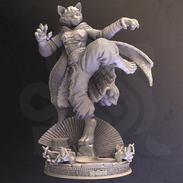 Catfolk Monk Assassin Striking | Medium | DM Stash | D&D DnD Pathfinder Miniature