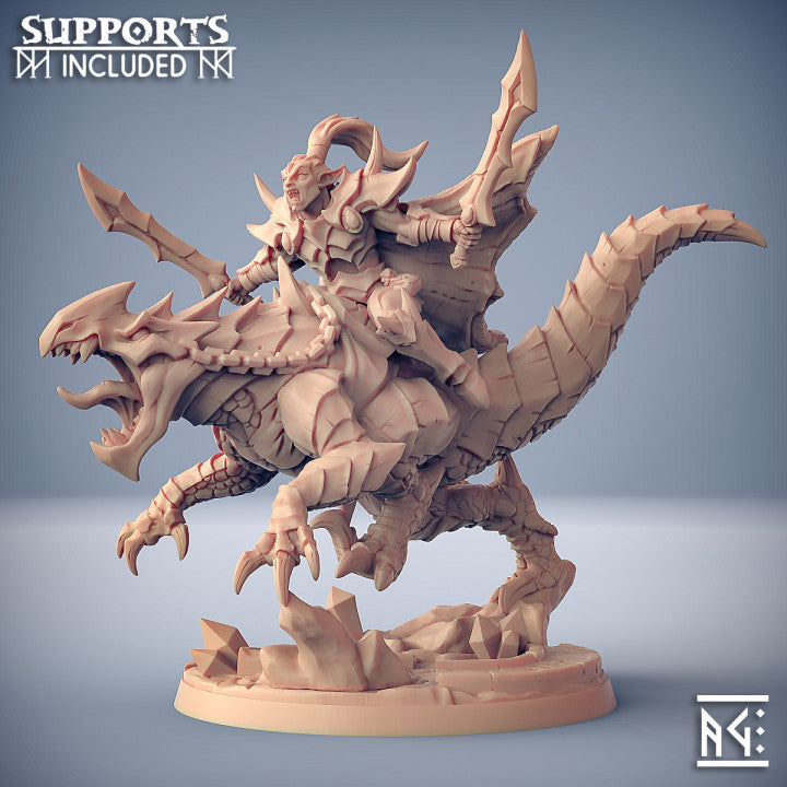 Ashen Alfar Inquisitor Drakeling Mount | Large | Artisan Guild | D&D DnD Pathfinder Miniature