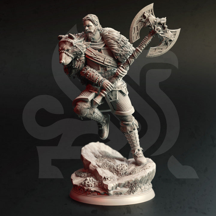 Viking Barbarian King Warrior Miniature | Medium | DM Stash | D&D DnD Pathfinder Miniature