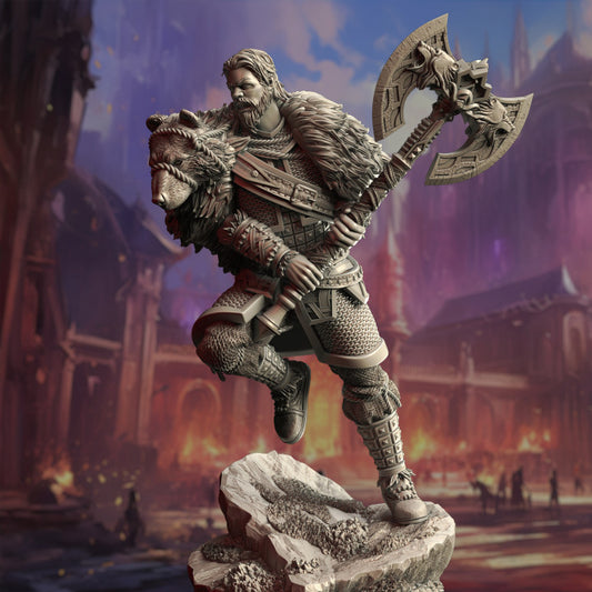 Viking Barbarian King Warrior Miniature | Medium | DM Stash | D&D DnD Pathfinder Miniature