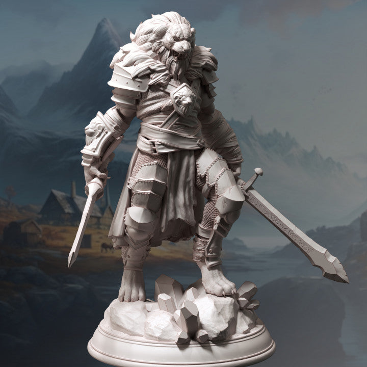 Lionfolk Bloodhunter Warrior Miniature | Medium | DM Stash | D&D DnD Pathfinder Miniature