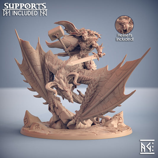 Dragonpeak Wyvern Rider - Mounted (100mm Base)