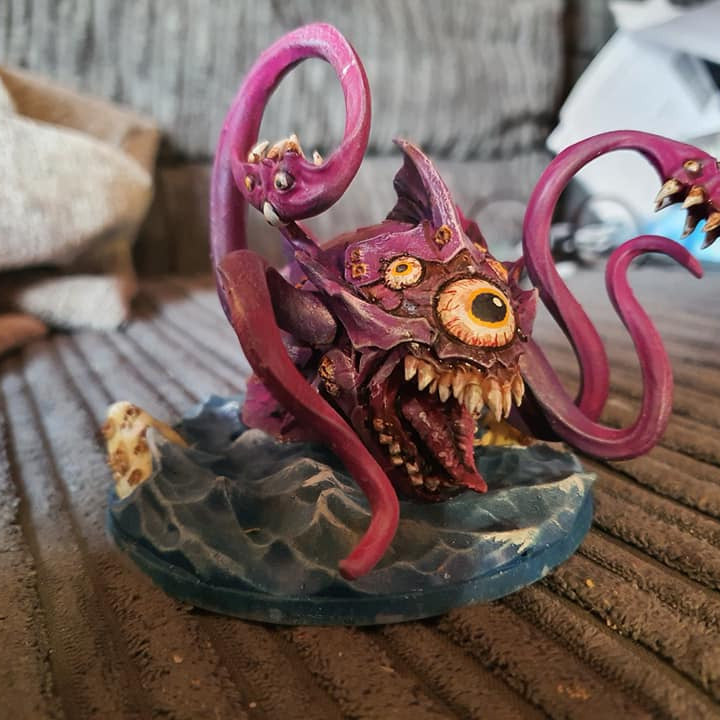 Death-Tide Jurakin King on Tide-Tyrant Miniature | Dungeons and Dragons Aquatic Monster | DnD Pathfinder Tabletop Mini