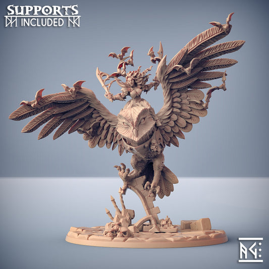 Vampiric Owl Rider - Majestic (125mm Base)