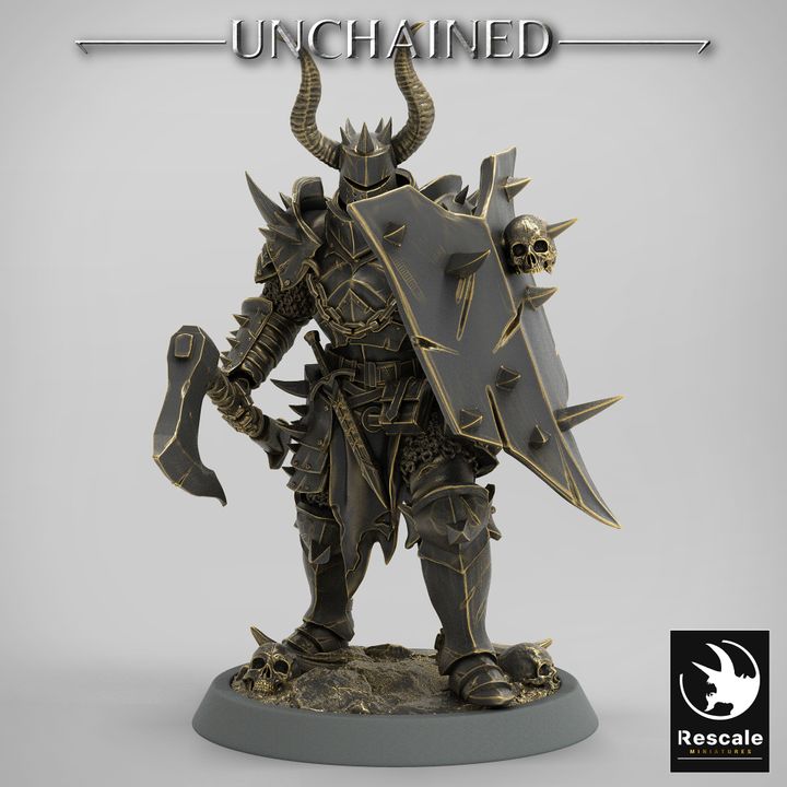 Knight Warrior Armor Horned | Medium | Rescale Miniatures | D&D DnD Pathfinder Miniature