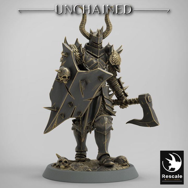 Knight Warrior Armor Horned | Medium | Rescale Miniatures | D&D DnD Pathfinder Miniature