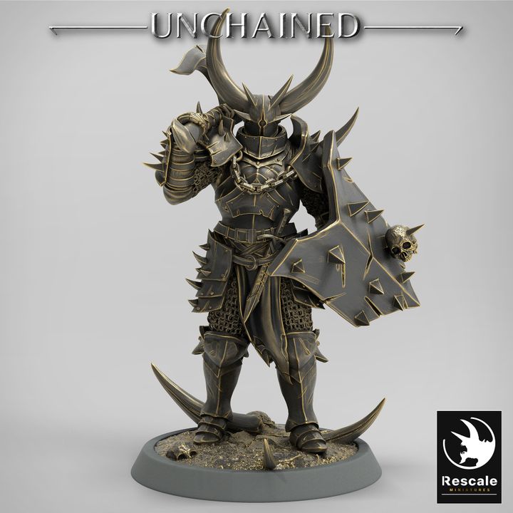 Knight Warrior Armor Horned | Medium | Rescale Miniatures | D&D DnD Pathfinder Miniature