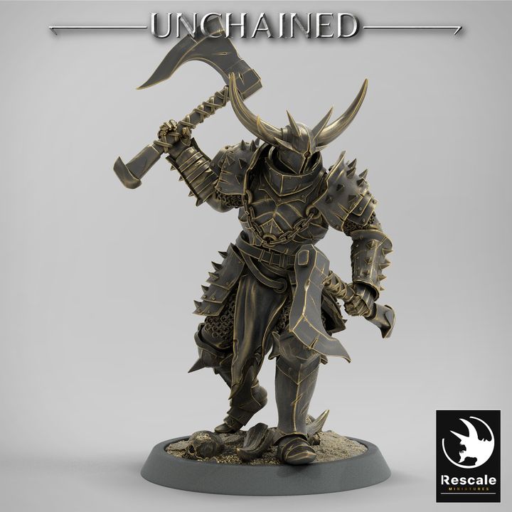Knight Warrior Armor Horned | Medium | Rescale Miniatures | D&D DnD Pathfinder Miniature